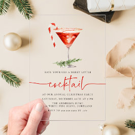 Invitaciones Acrílicas Fiesta Navideña de Cóctel Divertido con Caramelos
