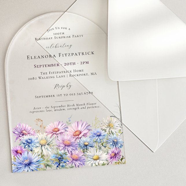 Invitaciones Acrílicas Fiesta SORPRESA ARCH 100 de septiembre Flor de nac (Subido por el creador)
