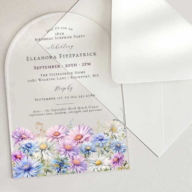 Invitaciones Acrílicas Fiesta SORPRESA ARCH 18 de septiembre Flor de naci (Subido por el creador)