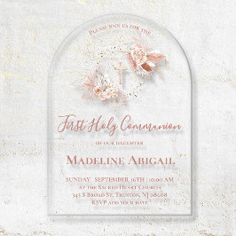 Invitaciones Acrílicas First Holy Communion girl