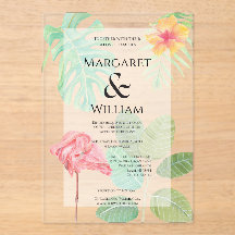 Flamenco Rosa, Hojas tropicales y boda floral