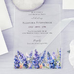 Invitaciones Acrílicas Flor de natalidad azul de cumpleaños 21<br><div class="desc">Crea un hermoso tema de cumpleaños de verano para tu celebración de julio alrededor de la Flor de Nacimiento - Azul Larkspur. Larkspur es también conocido como Delphinium. Las invitaciones transparentes y transparentes en acrílico son la tendencia más caliente en invitaciones de cumpleaños este año.</div>