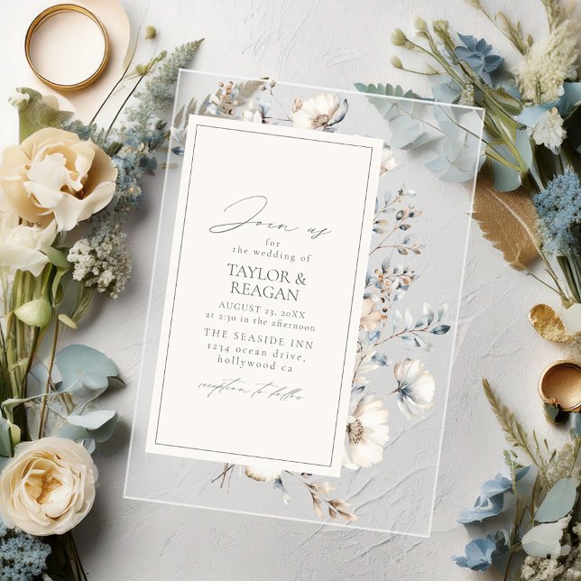 Invitaciones Acrílicas Flora de flores silvestres Delicadas ID1102 (Subido por el creador)