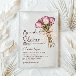 Invitaciones Acrílicas Floral Fresco recién salido del Mercado Despedida 