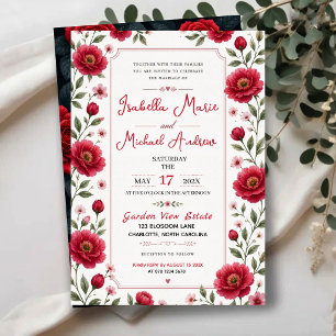 Invitaciones Acrílicas Floral Pink Botanical Elegant Garden
