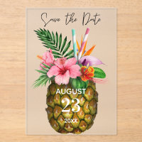 Floral tropical hawaiana y piña salvan la fecha