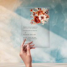 Florales naranja quemada beige boda clara