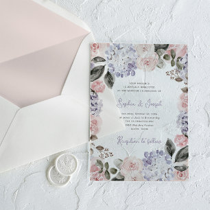 Invitaciones Acrílicas Flores Acuarela Vintage   Boda