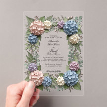 Flores Elegantes de Hortensia Acrílico Boda
