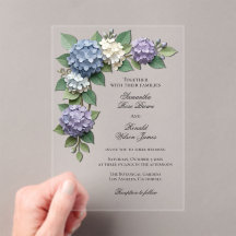 Flores Elegantes de Hortensia Acrílico Boda