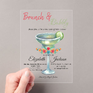 Invitaciones Acrílicas Flores Margarita Ducha de Novia Mexicana