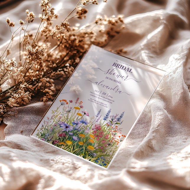 Invitaciones Acrílicas Flores silvestres simples Jardín Botánico Ducha No (Subido por el creador)