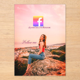 Invitaciones Acrílicas follow us facebook username social media photo