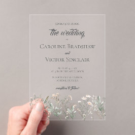 Invitaciones Acrílicas Forest Wilflowers Acrylic Wedding Invitation