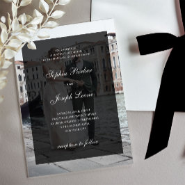 Invitaciones Acrílicas Formal Classic and Dark Overlay | Photo Wedding