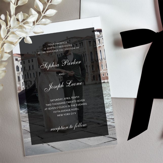 Invitaciones Acrílicas Formal Classic and Dark Overlay | Photo Wedding (Subido por el creador)