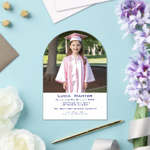Invitaciones Acrílicas foto - arco - graduación preescolar