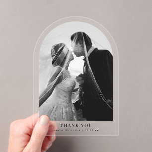 Invitaciones Acrílicas Foto boda Gracias Arch