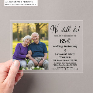 Invitaciones Acrílicas Foto de aniversario de bodas 65 que todavía hacemo