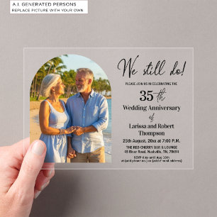 Invitaciones Acrílicas Foto de aniversario de bodas número 35 que todavía