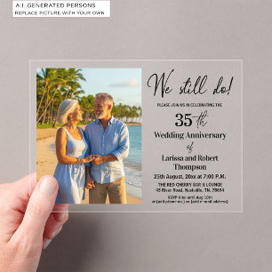 Invitaciones Acrílicas Foto de aniversario de bodas número 35 que todavía