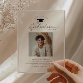Invitaciones Acrílicas Foto de fiesta de graduación de niño