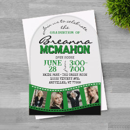 Invitaciones Acrílicas Foto de graduación en arco con franja de película