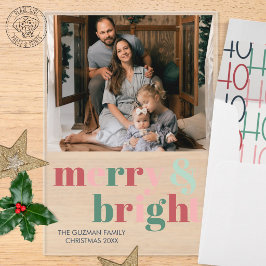 Invitaciones Acrílicas Foto de Navidad Alegre y Brillante