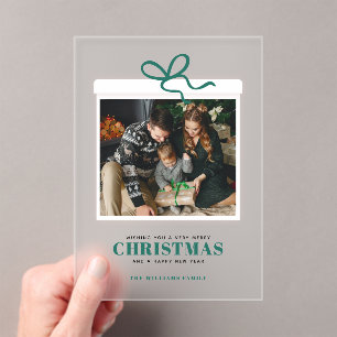 Invitaciones Acrílicas Foto de regalo de Navidad