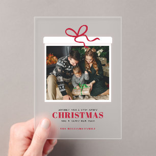 Invitaciones Acrílicas Foto de regalo de Navidad