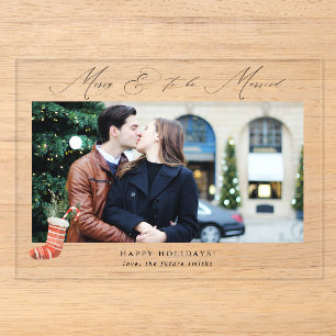 Invitaciones Acrílicas Foto de stock de Panorama Feliz & a punto de casar