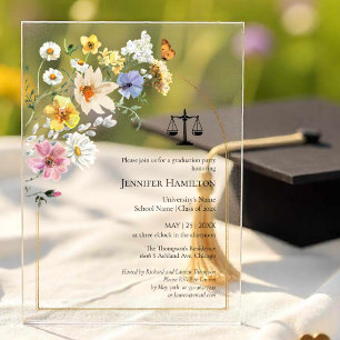 Invitaciones Acrílicas Foto del partido de graduación de la Facultad de D