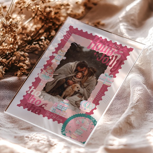 Invitaciones Acrílicas Foto Groovy Cascanueces Retro Pastel Navidad (Subido por el creador)
