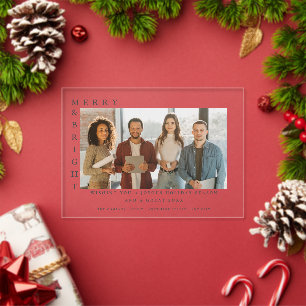 Invitaciones Acrílicas Foto moderna de Navidad corporativa Alegre y Brill