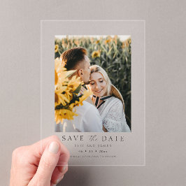 Invitaciones Acrílicas Foto moderna minimalista de Save the Date 