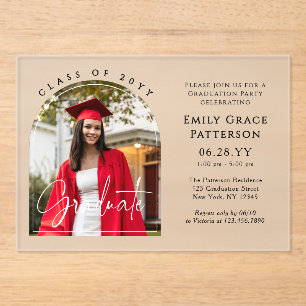 Invitaciones Acrílicas Foto: Partido de Graduación de Guiones para Gradua