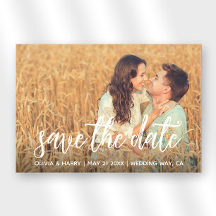 Invitaciones Acrílicas Foto Rustic Elegant Modern Save The Date