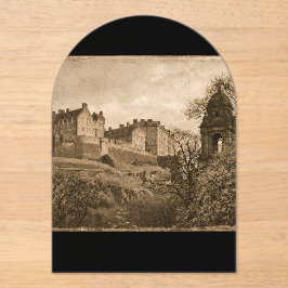 Invitaciones Acrílicas Fotografía Sepia del Castillo de Edimburgo