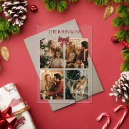 Invitaciones Acrílicas Fotos de Navidad Familiares Personalizadas en Tarj