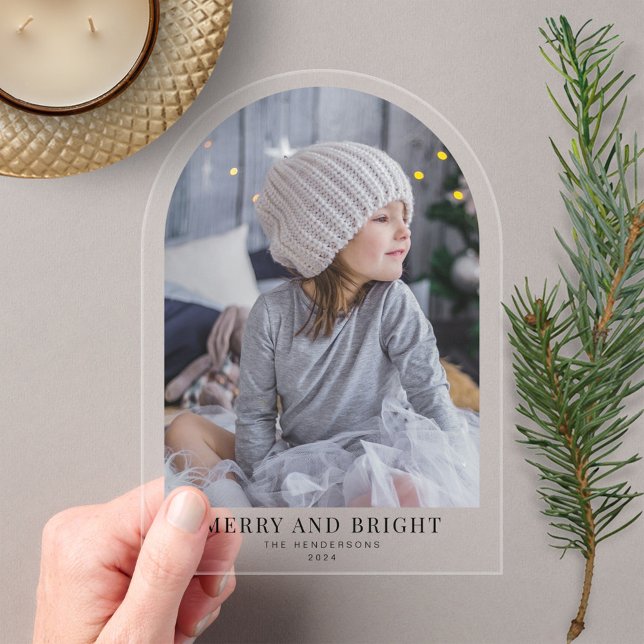 Invitaciones Acrílicas Fotos navideñas de Navidades de Arco Brillante (Subido por el creador)
