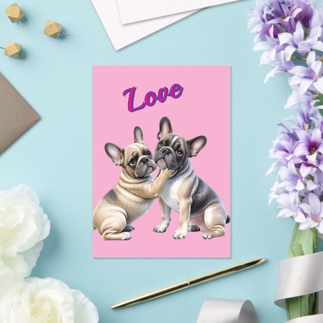 Invitaciones Acrílicas French Bulldog Liebe französische Bulldogge  (Insitu (Boda))