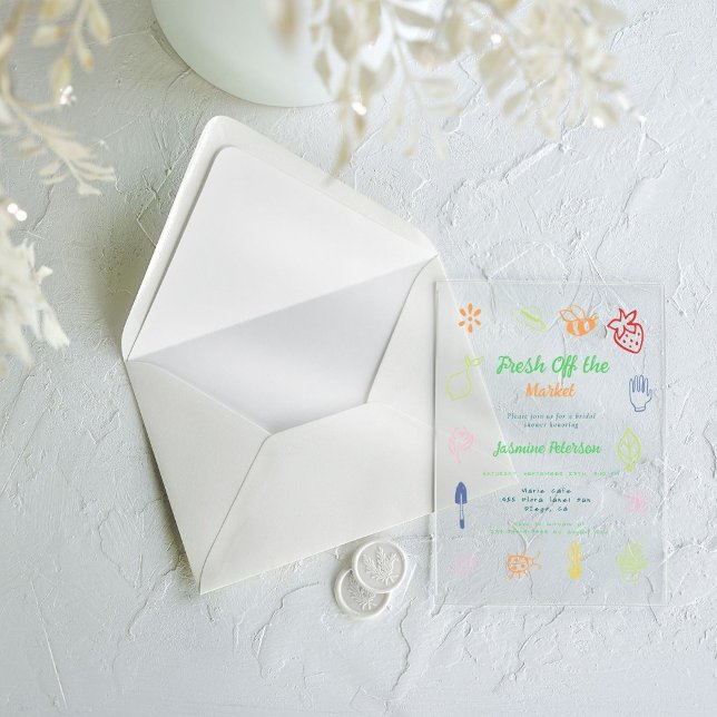 Invitaciones Acrílicas Fresco De La Mano Del Mercado Daba Ducha De Novias (Subido por el creador)