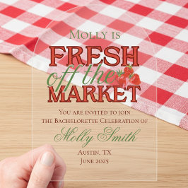 Invitaciones Acrílicas Fresco fuera del mercado - Novia moderna personali