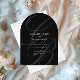 Invitaciones Acrílicas Fuente de letra minúscula monograma | Boda elegant