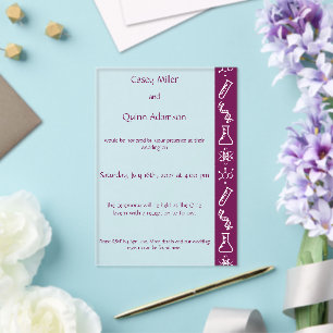 Invitaciones Acrílicas Fuerzas Atractivas en Acrílico de Boda de Vino