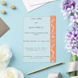 Invitaciones Acrílicas Fuerzas Atractivas en Boda Acrílica Coral