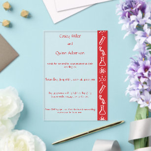 Invitaciones Acrílicas Fuerzas Atractivas en Boda Acrílica de Cereza