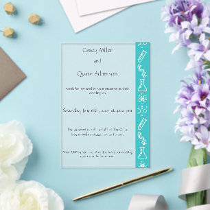 Invitaciones Acrílicas Fuerzas Atractivas en Boda Acrílica Turquesa