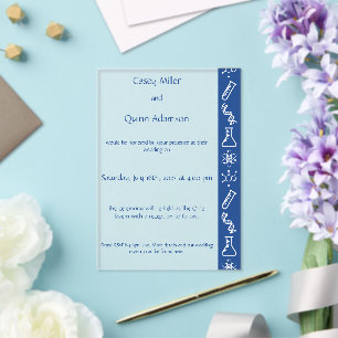 Invitaciones Acrílicas Fuerzas Atractivas en Boda de Acrílico Azul