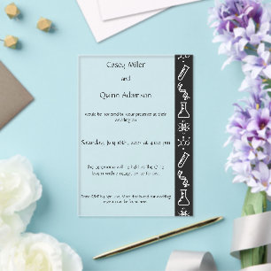 Invitaciones Acrílicas Fuerzas Atractivas en Boda de Acrílico Negro